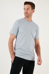 Pamuklu Regular Fit Bisiklet Yaka Basic Erkek T Shirt 59020201 ORTA MAVİ