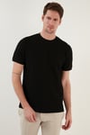 Pamuklu Regular Fit Bisiklet Yaka Basic Erkek T Shirt 5902387 SİYAH
