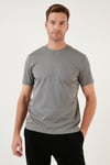 Pamuklu Regular Fit Bisiklet Yaka Basic Erkek T Shirt 59020201 AÇIK HAKİ