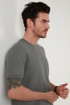 Pamuklu Regular Fit Bisiklet Yaka Basic Erkek T Shirt 5902387 AÇIK HAKİ