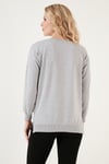 Pamuklu Regular Fit Bisiklet Yaka Basic Kadın Sweat 5863569 GRİ MELANJ
