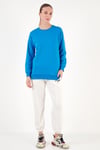 Pamuklu Regular Fit Bisiklet Yaka Basic Kadın Sweat 5863569 TURKUAZ