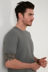 Pamuklu Regular Fit Bisiklet Yaka Basic Erkek T Shirt 5902387 AÇIK HAKİ