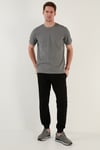 Pamuklu Regular Fit Bisiklet Yaka Basic Erkek T Shirt 5902387 AÇIK HAKİ