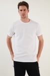 Pamuklu Regular Fit Bisiklet Yaka Basic Erkek T Shirt 5902387 BEYAZ