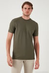 Pamuklu Regular Fit Bisiklet Yaka Basic Erkek T Shirt 5902387 HAKİ