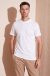 Pamuklu Regular Fit Bisiklet Yaka Basic Erkek T Shirt 59020201 BEYAZ