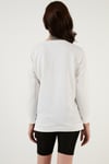 Pamuklu Regular Fit Bisiklet Yaka Basic Kadın Sweat 5863569 EKRU