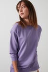 Pamuklu Regular Fit Bisiklet Yaka Basic Kadın Sweat 5863569 LİLA