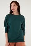 Pamuklu Regular Fit Bisiklet Yaka Basic Kadın Sweat 5863569 NEFTİ