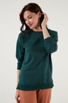 Pamuklu Regular Fit Bisiklet Yaka Basic Kadın Sweat 5863569 NEFTİ