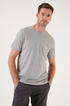 Pamuklu Regular Fit Bisiklet Yaka Basic Erkek T Shirt 59020201 GRİ MELANJ