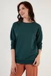 Pamuklu Regular Fit Bisiklet Yaka Basic Kadın Sweat 5863569 NEFTİ