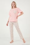 Pamuklu Regular Fit Bisiklet Yaka Cep Detaylı Kadın Pijama Takımı 6091325 SOMON