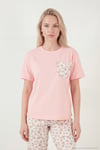 Pamuklu Regular Fit Bisiklet Yaka Cep Detaylı Kadın Pijama Takımı 6091325 SOMON