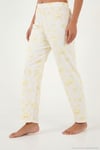Pamuklu Regular Fit Bisiklet Yaka Cep Detaylı Kadın Pijama Takımı 6091325 SARI