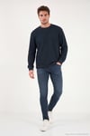 Pamuklu Regular Fit Bisiklet Yaka Dokulu Erkek Sweat 5905866 LACİVERT