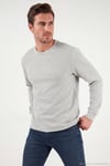 Pamuklu Regular Fit Bisiklet Yaka Dokulu Erkek Sweat 5905866 TAŞ