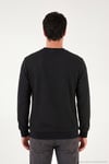 Pamuklu Regular Fit Bisiklet Yaka Dokulu Erkek Sweat 5905866 SİYAH