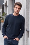 Pamuklu Regular Fit Bisiklet Yaka Dokulu Erkek Sweat 5905866 LACİVERT