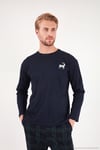 Pamuklu Regular Fit Bisiklet Yaka Ekoseli Erkek Pijama Takımı 6574001 LACİVERT