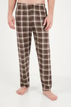 Pamuklu Regular Fit Bisiklet Yaka Ekoseli Erkek Pijama Takımı 6574001 BEJ