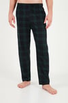 Pamuklu Regular Fit Bisiklet Yaka Ekoseli Erkek Pijama Takımı 6574001 LACİVERT
