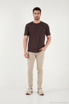 Pamuklu Regular Fit Bisiklet Yaka Erkek T Shirt 5904074 KAHVE