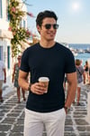 Pamuklu Regular Fit Bisiklet Yaka Erkek T Shirt 5904068 İNDİGO