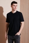 Pamuklu Regular Fit Bisiklet Yaka Erkek T Shirt 5902948 SİYAH