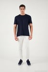 Pamuklu Regular Fit Bisiklet Yaka Erkek T Shirt 5904063 İNDİGO