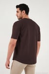 Pamuklu Regular Fit Bisiklet Yaka Erkek T Shirt 5904074 KAHVE