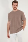 Pamuklu Regular Fit Bisiklet Yaka Erkek T Shirt CF24S218033 KAHVE