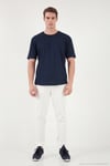 Pamuklu Regular Fit Bisiklet Yaka Erkek T Shirt 5904074 İNDİGO