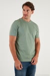 Pamuklu Regular Fit Bisiklet Yaka Erkek T Shirt 59020204 ELMA YEŞİLİ