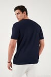 Pamuklu Regular Fit Bisiklet Yaka Erkek T Shirt 5904063 İNDİGO