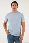Pamuklu Regular Fit Bisiklet Yaka Erkek T Shirt 59020204 AÇIK MAVİ