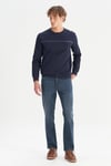 Pamuklu Regular Fit Bisiklet Yaka Erkek Sweat GW2520534 410 LACİVERT