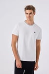 Pamuklu Regular Fit Bisiklet Yaka Erkek T Shirt 6SM5058-OF BEYAZ