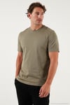 Pamuklu Regular Fit Bisiklet Yaka Erkek T Shirt 59020204 Vizon Yeşili