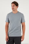 Pamuklu Regular Fit Bisiklet Yaka Erkek T Shirt 59020204 AÇIK GRİ