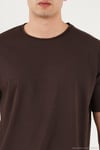 Pamuklu Regular Fit Bisiklet Yaka Erkek T Shirt 5904074 KAHVE