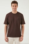 Pamuklu Regular Fit Bisiklet Yaka Erkek T Shirt 5904095 AÇIK KAHVE