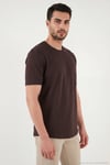 Pamuklu Regular Fit Bisiklet Yaka Erkek T Shirt 5904074 KAHVE