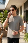 Pamuklu Regular Fit Bisiklet Yaka Erkek T Shirt 5904068 AÇIK HAKİ