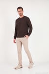 Pamuklu Regular Fit Bisiklet Yaka Erkek Sweat 5905965 KAHVE