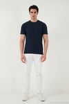 Pamuklu Regular Fit Bisiklet Yaka Erkek T Shirt 5904068 İNDİGO