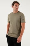 Pamuklu Regular Fit Bisiklet Yaka Erkek T Shirt 59020204 Vizon Yeşili