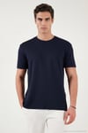Pamuklu Regular Fit Bisiklet Yaka Erkek T Shirt 5904063 İNDİGO
