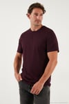 Pamuklu Regular Fit Bisiklet Yaka Erkek T Shirt 59020204 VİŞNE